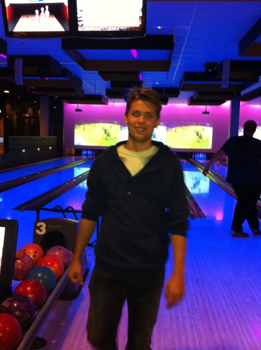 Saturday night was bowling night! Tim Ericsson did well...in the beginning! ;)