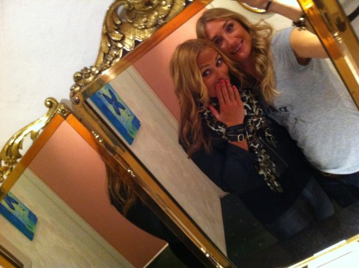 nice mirror at the sunstar hotel Arosa, me and Tanja